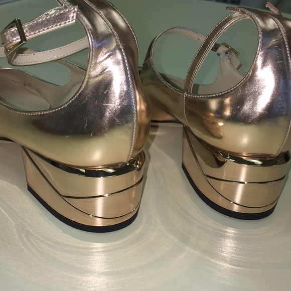 Jimmy Choo - Wilbur Rose Gold Mary Janes 38 - Picture 7 of 8